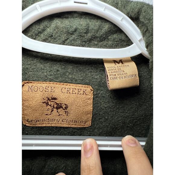 Moose Creek 100% cotton forest green button down shirt mens medium hunting chore - Picture 2 of 6